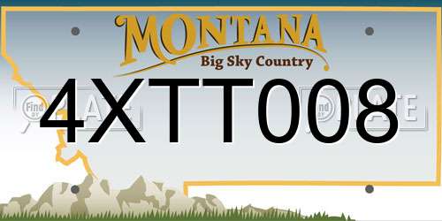 4XTT008 Montana License Plate