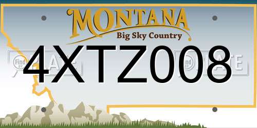 4XTZ008 Montana License Plate