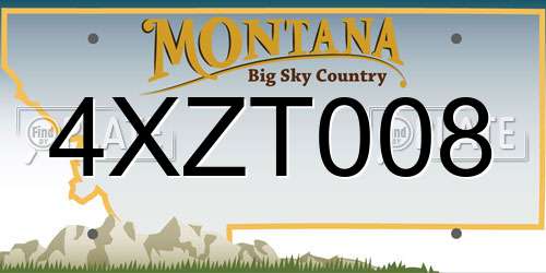 4XZT008 Montana License Plate