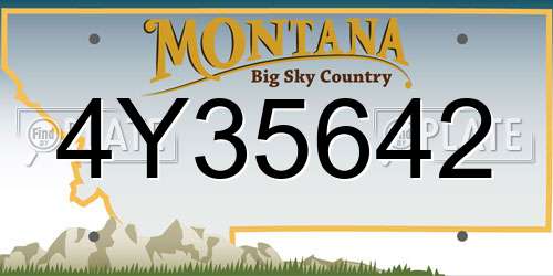 4Y35642 Montana License Plate