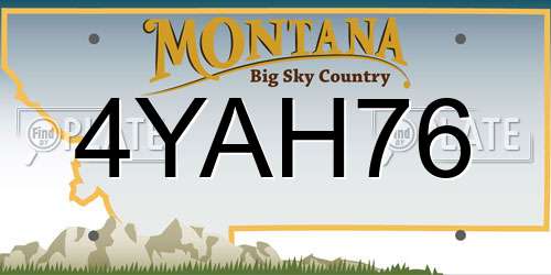 4YAH76 Montana License Plate