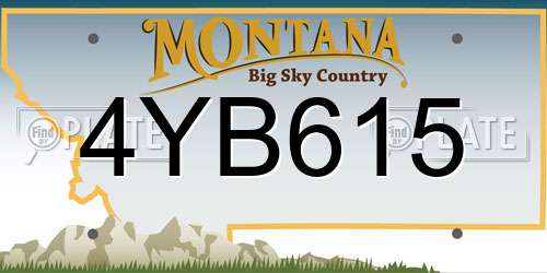 4YB615 Montana License Plate