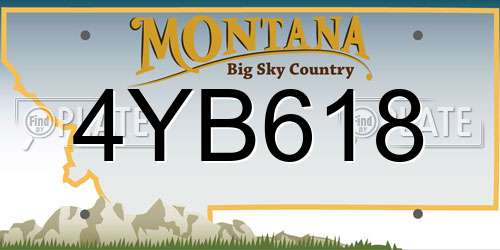 4YB618 Montana License Plate