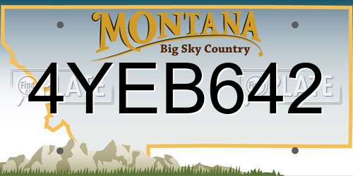 4YEB642 Montana License Plate