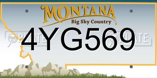 4YG569 Montana License Plate
