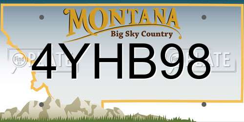 4YHB98 Montana License Plate