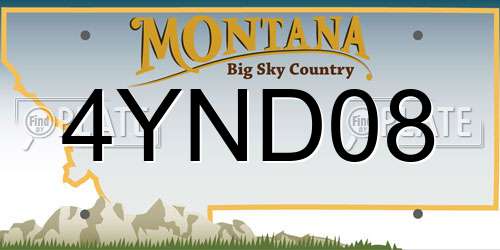 4YND08 Montana License Plate