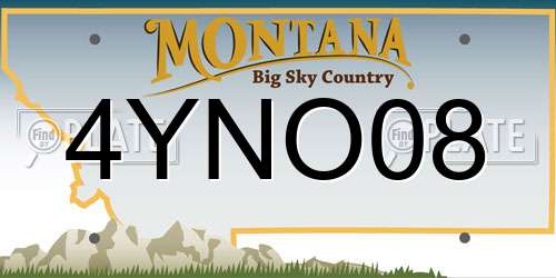 4YNO08 Montana License Plate