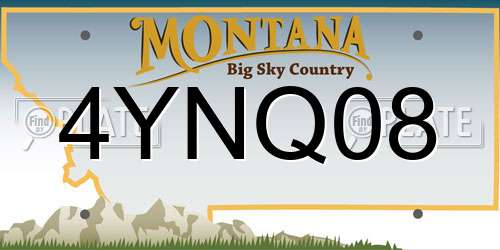 4YNQ08 Montana License Plate