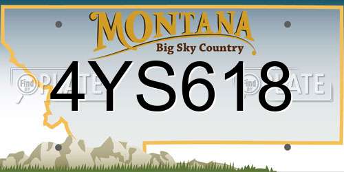 4YS618 Montana License Plate