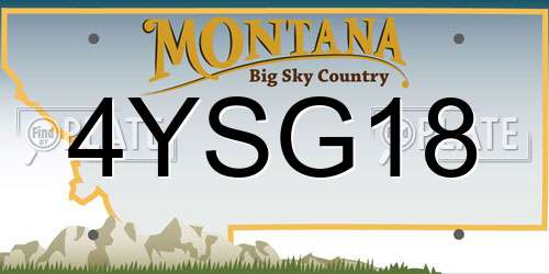 4YSG18 Montana License Plate