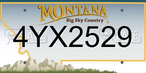 4YX2529 Montana License Plate