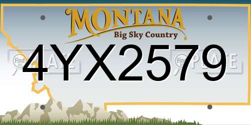 4YX2579 Montana License Plate