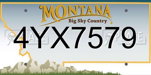 4YX7579 Montana License Plate