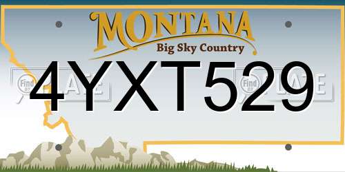 4YXT529 Montana License Plate