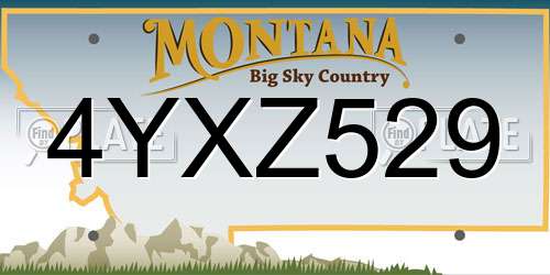 4YXZ529 Montana License Plate