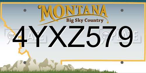 4YXZ579 Montana License Plate