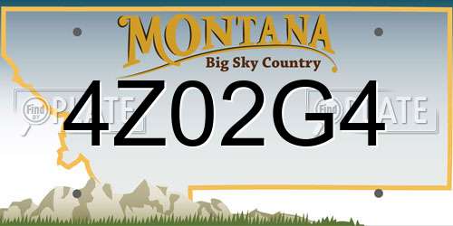 4Z02G4 Montana License Plate