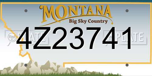 4Z23741 Montana License Plate