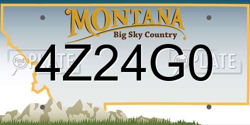 4Z24G0 Montana License Plate