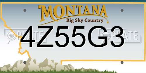 4Z55G3 Montana License Plate
