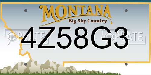 4Z58G3 Montana License Plate