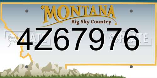 4Z67976 Montana License Plate