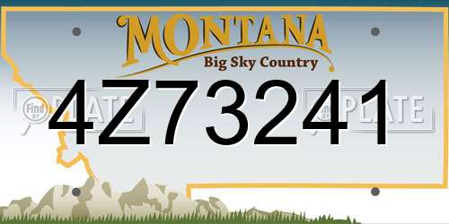 4Z73241 Montana License Plate