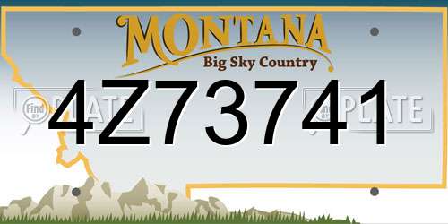 4Z73741 Montana License Plate