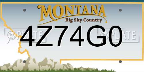 4Z74G0 Montana License Plate