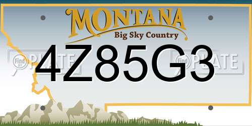 4Z85G3 Montana License Plate