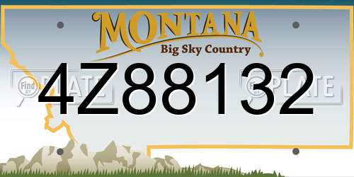 4Z88132 Montana License Plate
