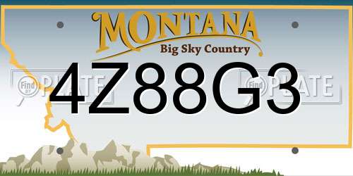 4Z88G3 Montana License Plate