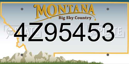 4Z95453 Montana License Plate