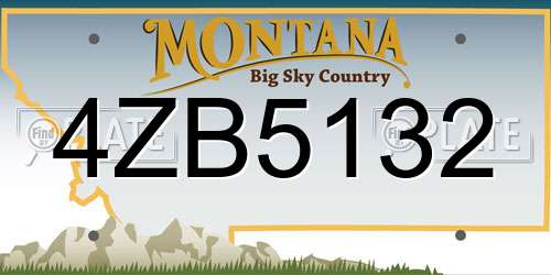 4ZB5132 Montana License Plate