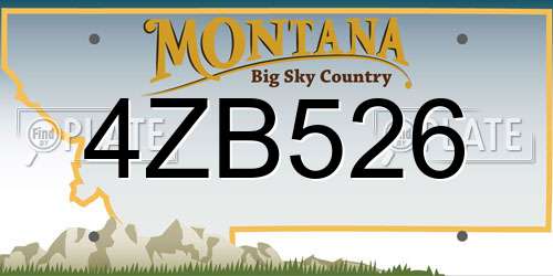 4ZB526 Montana License Plate