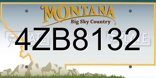 4ZB8132 Montana License Plate