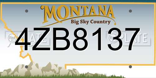 4ZB8137 Montana License Plate