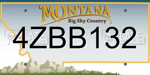 4ZBB132 Montana License Plate