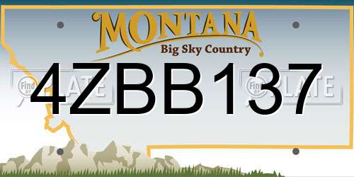 4ZBB137 Montana License Plate