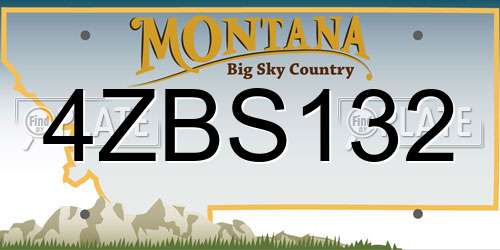 4ZBS132 Montana License Plate