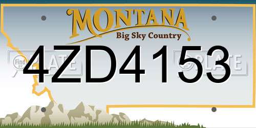 4ZD4153 Montana License Plate