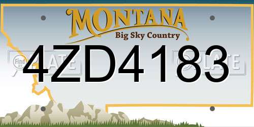 4ZD4183 Montana License Plate