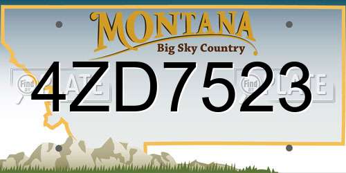 4ZD7523 Montana License Plate