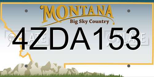 4ZDA153 Montana License Plate