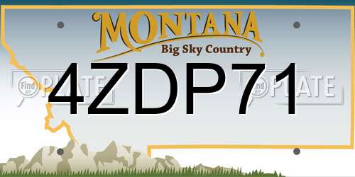 4ZDP71 Montana License Plate