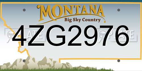4ZG2976 Montana License Plate