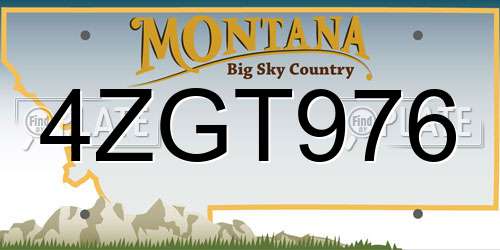 4ZGT976 Montana License Plate