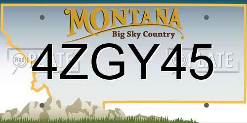 4ZGY45 Montana License Plate