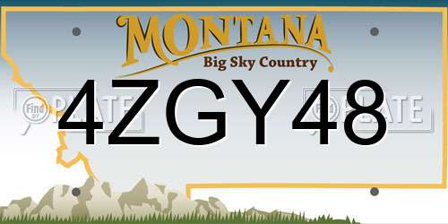 4ZGY48 Montana License Plate